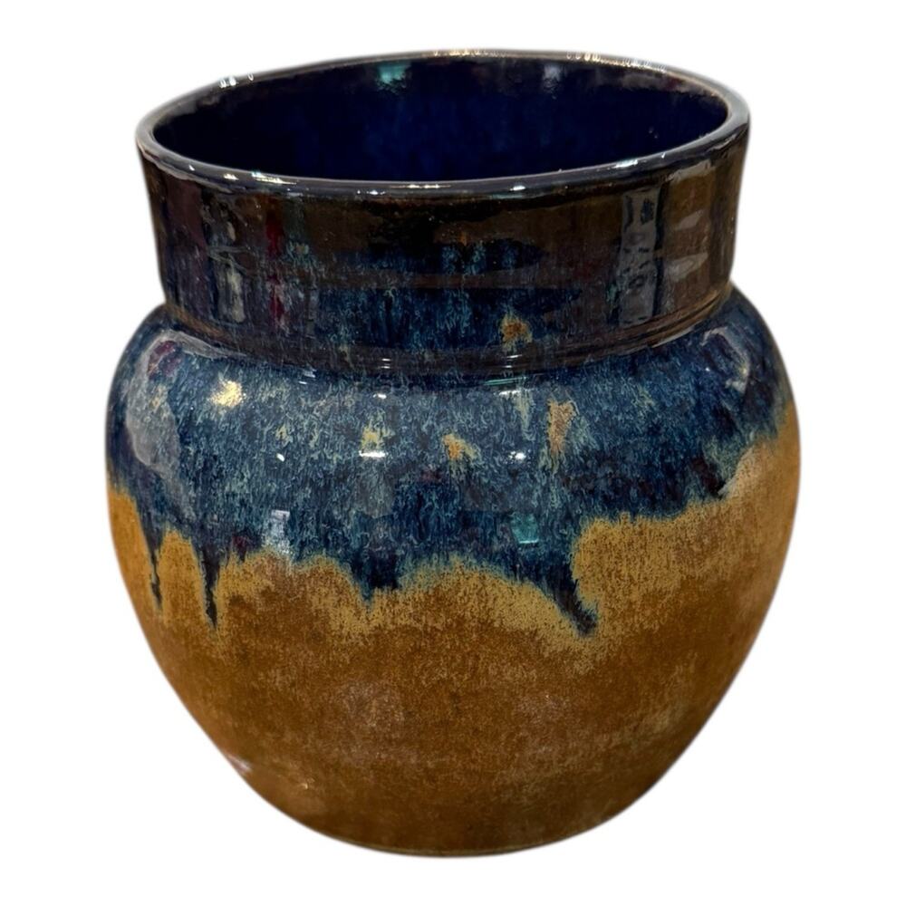 Hinkle Creek Stoneware Pottery‎ Jar Base Signed Handmade 6" Tall Vintage Heavy